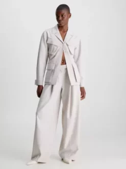 Calvin Klein Veste De Treillis En Crêpe De Viscose -Pas Cher Calvin Klein Magasin K20K205882 PE9 alternate3