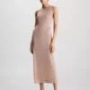 Calvin Klein Robe Longueur Midi Slim Au Design Croisé Dans Le Dos -Pas Cher Calvin Klein Magasin K20K205890 PEP main