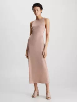 Calvin Klein Robe Longueur Midi Slim Au Design Croisé Dans Le Dos