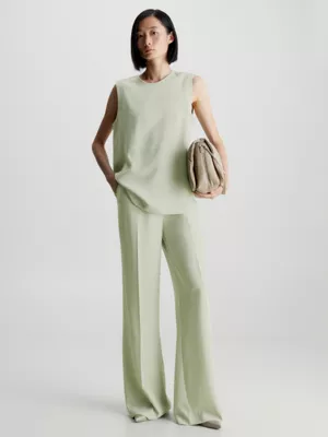 Calvin Klein Pantalon à Jambes Larges En Sergé Structuré 7 Calvin Klein Pantalon à Jambes Larges En Sergé Structuré – Image 5