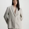 Calvin Klein Blazer Oversize Cintré En Laine -Pas Cher Calvin Klein Magasin K20K205961 P9V main