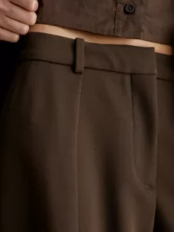 Calvin Klein Pantalon à Jambes Larges En Sergé De Laine -Pas Cher Calvin Klein Magasin K20K205965 GWY alternate3