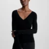 Calvin Klein Pull Slim à Col En V En Laine Mérinos 1 Calvin Klein Pull Slim à Col En V En Laine Mérinos -Pas Cher Calvin Klein Magasin K20K205988 BEH main