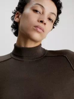 Calvin Klein Robe Moulante à Col Roulé En Laine 11 Calvin Klein Robe Moulante à Col Roulé En Laine -Pas Cher Calvin Klein Magasin K20K205992 GWY alternate3