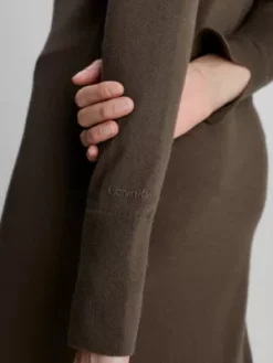 Calvin Klein Robe Moulante à Col Roulé En Laine 12 Calvin Klein Robe Moulante à Col Roulé En Laine -Pas Cher Calvin Klein Magasin K20K205992 GWY alternate4