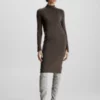 Calvin Klein Robe Moulante à Col Roulé En Laine