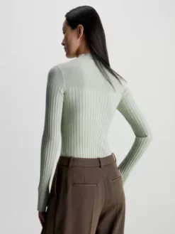 Calvin Klein Pull Slim Col Cheminée Côtelé 8 Calvin Klein Pull Slim Col Cheminée Côtelé -Pas Cher Calvin Klein Magasin K20K206000 LDN alternate1