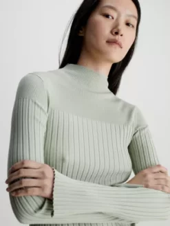 Calvin Klein Pull Slim Col Cheminée Côtelé 9 Calvin Klein Pull Slim Col Cheminée Côtelé -Pas Cher Calvin Klein Magasin K20K206000 LDN alternate2