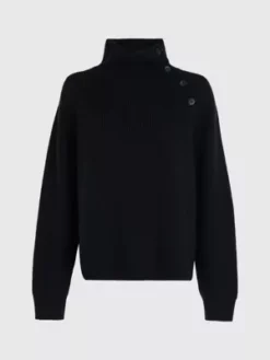 Calvin Klein Pull à Col Boutonné Relaxed 13 Calvin Klein Pull à Col Boutonné Relaxed -Pas Cher Calvin Klein Magasin K20K206014 BEH alternate5