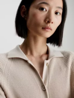 Calvin Klein Robe-chemise Slim Côtelée -Pas Cher Calvin Klein Magasin K20K206021 PBP alternate3