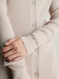 Calvin Klein Robe-chemise Slim Côtelée -Pas Cher Calvin Klein Magasin K20K206021 PBP alternate4