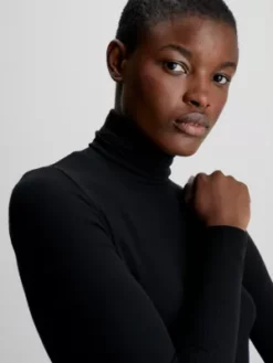 Calvin Klein Haut Slim Côtelé à Col Roulé 9 Calvin Klein Haut Slim Côtelé à Col Roulé -Pas Cher Calvin Klein Magasin K20K206053 BEH alternate2