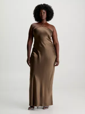 Calvin Klein Robe Nuisette Longue Slim En Soie 4 Calvin Klein Robe Nuisette Longue Slim En Soie â Image 2