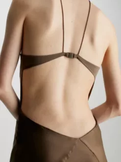 Calvin Klein Robe Nuisette Longue Slim En Soie 12 Calvin Klein Robe Nuisette Longue Slim En Soie -Pas Cher Calvin Klein Magasin K20K206099 GWY alternate4