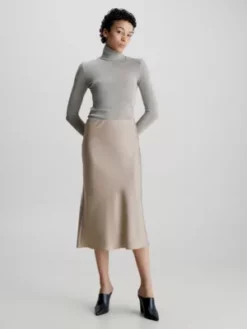 Calvin Klein Jupe Longueur Midi En Satin -Pas Cher Calvin Klein Magasin K20K206107 AEK alternate4