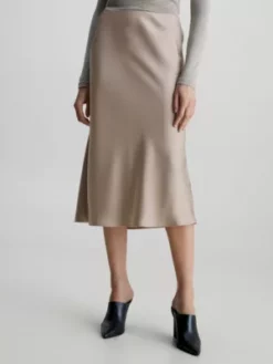 Calvin Klein Jupe Longueur Midi En Satin
