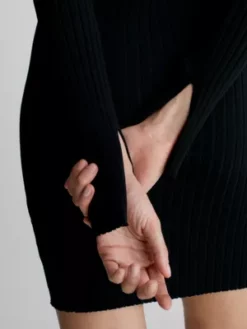 Calvin Klein Mini-robe Slim Côtelée -Pas Cher Calvin Klein Magasin K20K206119 BEH alternate2