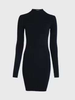 Calvin Klein Mini-robe Slim Côtelée -Pas Cher Calvin Klein Magasin K20K206119 BEH alternate4