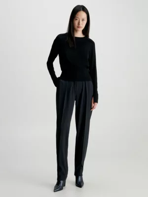 Calvin Klein Pantalon Droit Structuré En Sergé 7 Calvin Klein Pantalon Droit Structuré En Sergé – Image 5