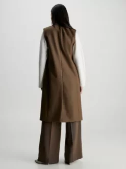 Calvin Klein Veste Sans Manches Longue Cintrée En Laine -Pas Cher Calvin Klein Magasin K20K206226 GWY alternate2