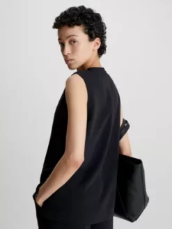 Calvin Klein Haut Sans Manches En Sergé Structuré -Pas Cher Calvin Klein Magasin K20K206242 BEH alternate2