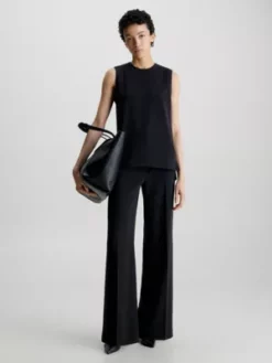 Calvin Klein Haut Sans Manches En Sergé Structuré -Pas Cher Calvin Klein Magasin K20K206242 BEH alternate4