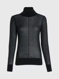 Calvin Klein Pull Slim Transparent à Col Roulé -Pas Cher Calvin Klein Magasin K20K206257 BEH alternate4