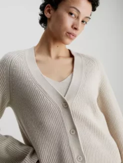 Calvin Klein Pull Cardigan Relaxed -Pas Cher Calvin Klein Magasin K20K206275 PES alternate3