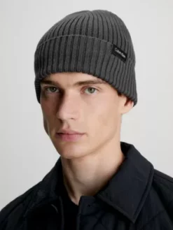 Calvin Klein Bonnet En Mélange De Coton-cachemire -Pas Cher Calvin Klein Magasin K50K510982 PC9 alternate2