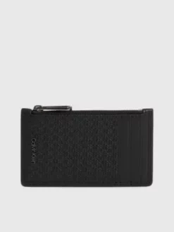 Calvin Klein Porte-cartes En Cuir Zippé Avec Logo