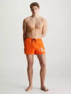 Calvin Klein Short De Bain Court Avec Cordon De Serrage - CK Monogram -Pas Cher Calvin Klein Magasin KM0KM00801 SE8 alternate4