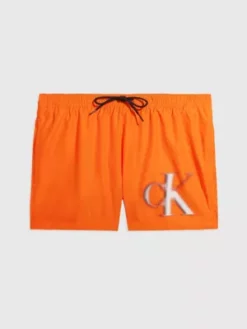 Calvin Klein Short De Bain Court Avec Cordon De Serrage - CK Monogram