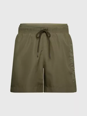 Calvin Klein Short De Bain Court Avec Double Ceinture - Core Logo 3 Calvin Klein Short De Bain Court Avec Double Ceinture - Core Logo