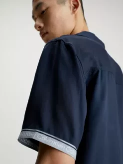 Calvin Klein Chemise De Plage - Logo Tape 9 Calvin Klein Chemise De Plage - Logo Tape -Pas Cher Calvin Klein Magasin KM0KM00833 DCA alternate2