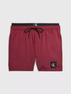 Calvin Klein Short De Bain Court Avec Double Ceinture - CK Nylon