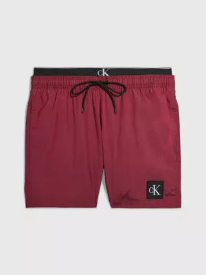 Calvin Klein Short De Bain Court Avec Double Ceinture - CK Nylon 3 Calvin Klein Short De Bain Court Avec Double Ceinture - CK Nylon