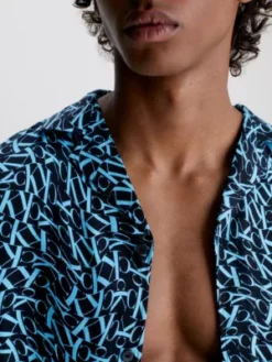 Calvin Klein Chemise De Plage - CK Monogram -Pas Cher Calvin Klein Magasin KM0KM00854 0G5 alternate2