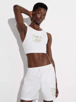 Calvin Klein Débardeur Court Unisexe - Pride -Pas Cher Calvin Klein Magasin KU0KU00115 YCD alternate1