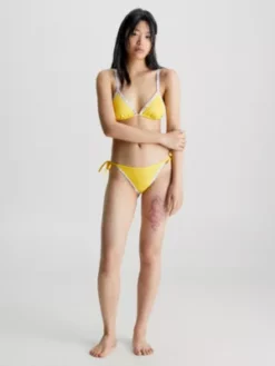 Calvin Klein Bas De Bikini à Nouer - Logo Tape -Pas Cher Calvin Klein Magasin KW0KW01951 ZGR alternate4