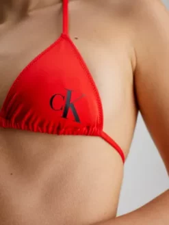 Calvin Klein Haut De Bikini Micro-triangle - CK Monogram -Pas Cher Calvin Klein Magasin KW0KW02054 XNE alternate3