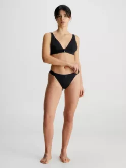 Calvin Klein Haut De Bikini Triangle - CK Monogram Rib -Pas Cher Calvin Klein Magasin KW0KW02147 BEH alternate4