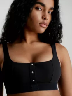 Calvin Klein Haut De Bikini Brassière - CK Monogram Rib -Pas Cher Calvin Klein Magasin KW0KW02148 BEH alternate3