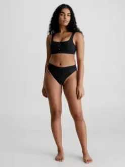 Calvin Klein Haut De Bikini Brassière - CK Monogram Rib -Pas Cher Calvin Klein Magasin KW0KW02148 BEH alternate4