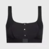 Calvin Klein Haut De Bikini Brassière - CK Monogram Rib -Pas Cher Calvin Klein Magasin KW0KW02148 BEH main