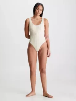 Calvin Klein Maillot De Bain Non échancré - CK Monogram Rib -Pas Cher Calvin Klein Magasin KW0KW02151 PGA alternate4