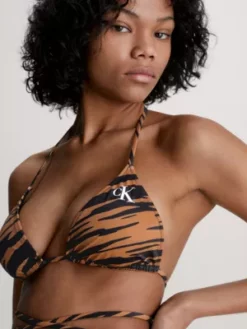 Calvin Klein Haut De Bikini Triangle - CK Print -Pas Cher Calvin Klein Magasin KW0KW02154 0HD alternate3