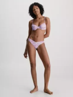 Calvin Klein Bas De Bikini Brésilien - CK Print -Pas Cher Calvin Klein Magasin KW0KW02156 0KB alternate4