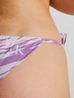 Calvin Klein Bas De Bikini à Nouer - CK Print -Pas Cher Calvin Klein Magasin KW0KW02157 0KB alternate3