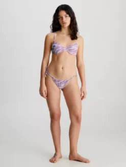 Calvin Klein Bas De Bikini à Nouer - CK Print -Pas Cher Calvin Klein Magasin KW0KW02157 0KB alternate4