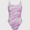 Calvin Klein Maillot De Bain Décolleté Dans Le Dos - CK Print -Pas Cher Calvin Klein Magasin KW0KW02158 0KB main